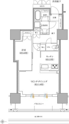 ローレルタワー堺筋本町 間取り CK タイプ