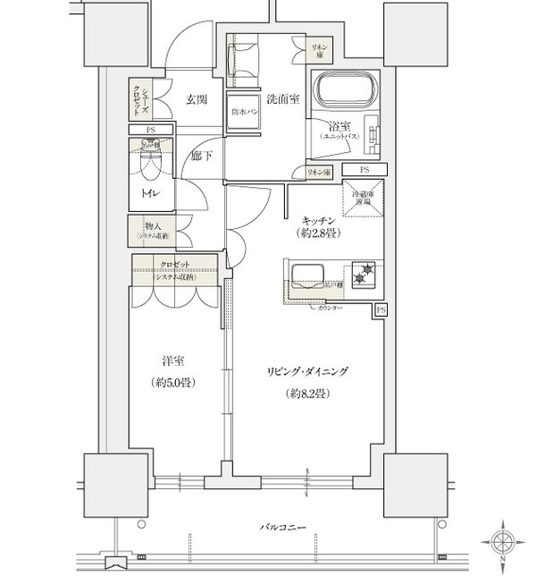 ローレルタワー堺筋本町 間取り CA タイプ（メニュー1）