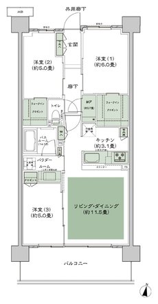 シティテラス湘南平塚 間取り D-B1-標準 type