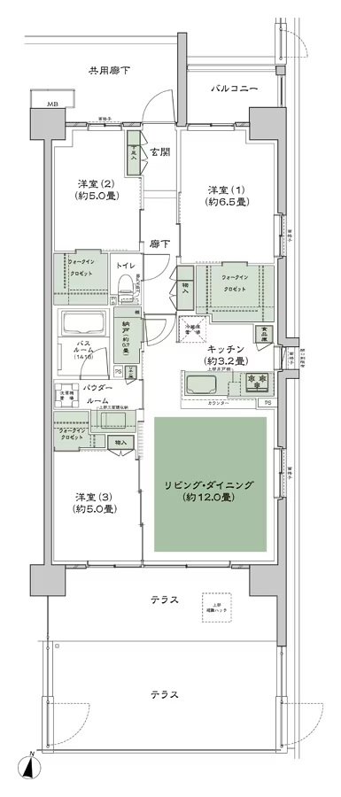 シティテラス湘南平塚 間取り D-Ct-標準 type