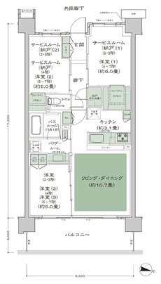 シティハウス浦和針ヶ谷 間取り B-A2-標準【4F】 type