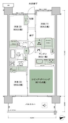 シティテラス柏 間取り C-A8-標準 type