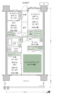 シティテラス柏 間取り B-C2-標準【2~4F】 type