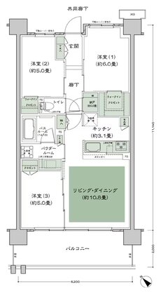 シティテラス柏 間取り D-A12-標準 type