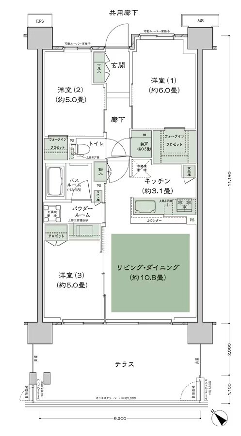 シティテラス柏 間取り D-A12t-標準 type
