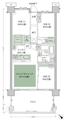 シティテラス柏 間取り D-A13t-標準 type