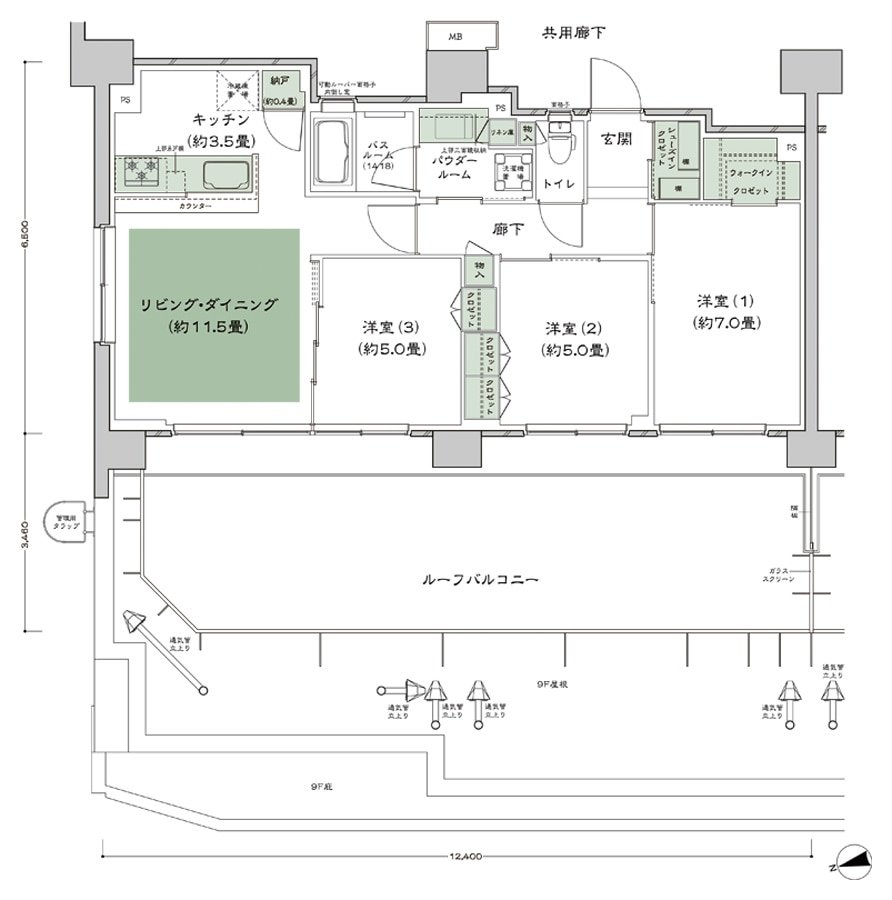 シティテラス柏 間取り B-D2r-標準 type