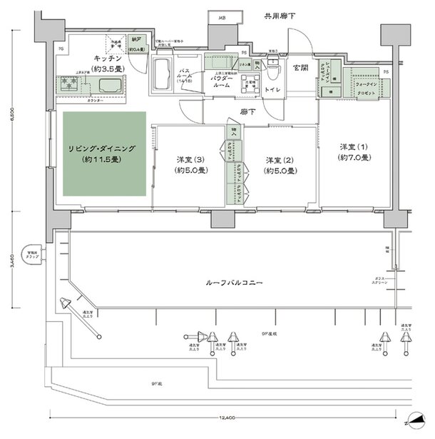 シティテラス柏 間取り B-D2r-標準 type