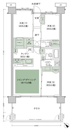 シティテラス柏 間取り D-A14t-標準 type