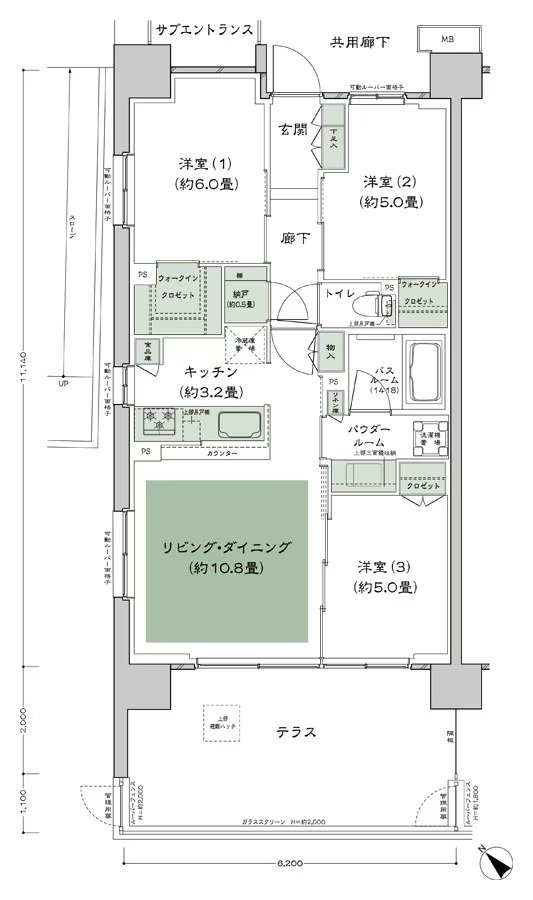 シティテラス柏 間取り D-B7t-標準 type