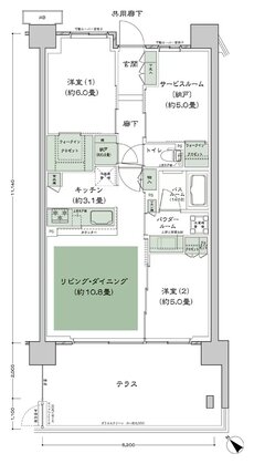 シティテラス柏 間取り D-B6t-標準 type