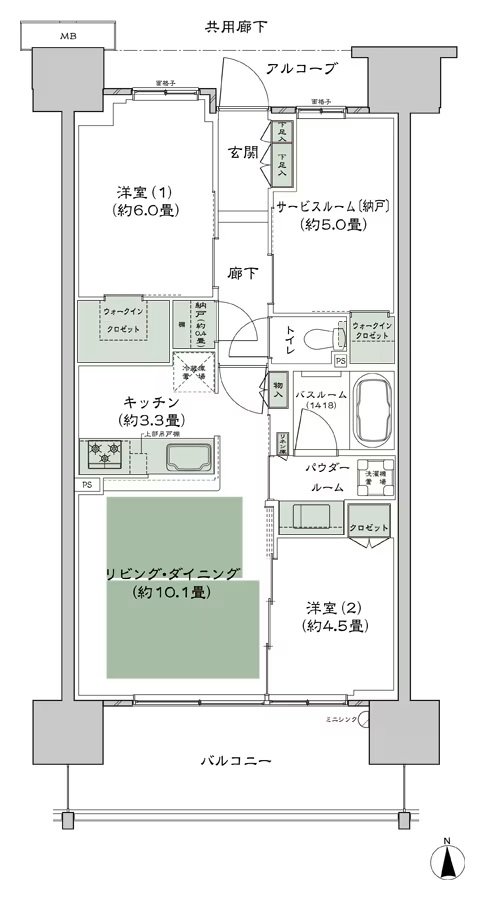 シティテラス高井田 間取り B4-標準 type