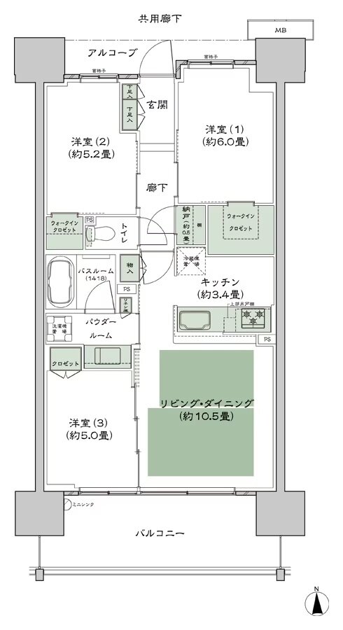 シティテラス高井田 間取り C'-標準 type