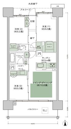 シティテラス高井田 間取り C'-標準 type