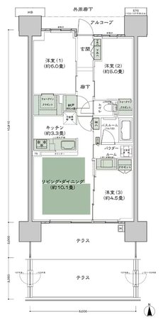 シティテラス高井田 間取り B1t-標準 type