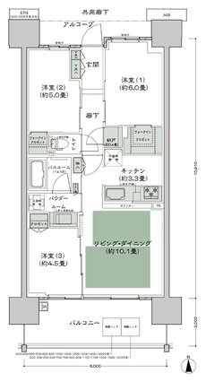 シティテラス高井田 間取り B1'‐標準 type