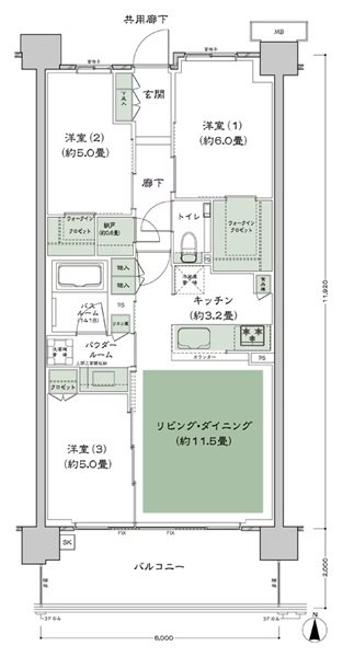 シティハウス平井 間取り A-M2-標準 type