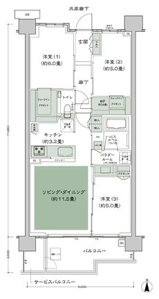 シティハウス平井 間取り A-Kb-標準 type