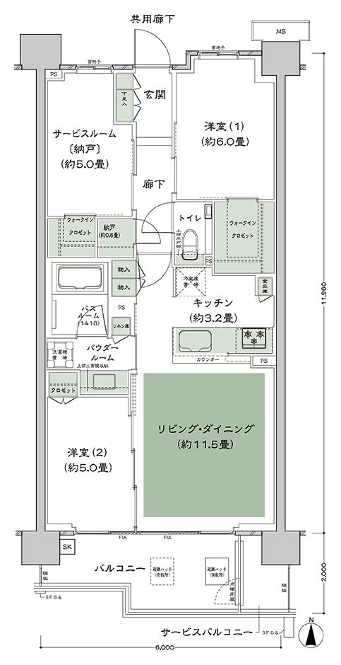 シティハウス平井 間取り A-L-標準 type