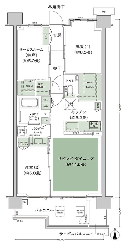 シティハウス平井 間取り A-L-標準 type