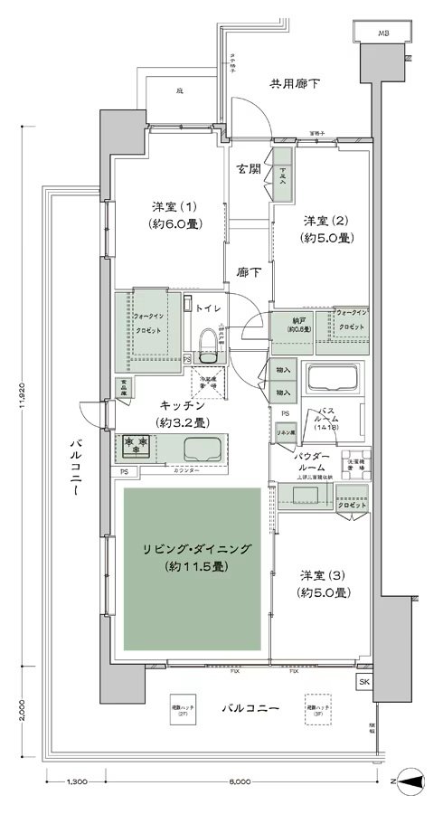 シティハウス平井 間取り A-A-標準 type