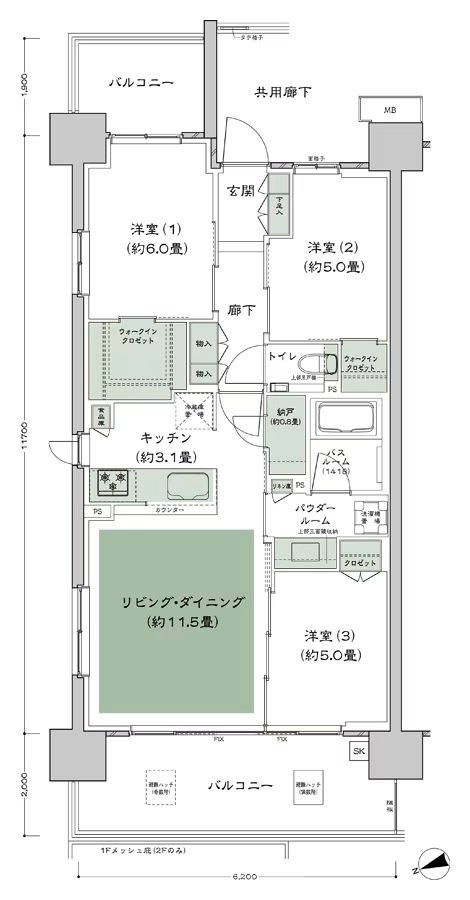 シティハウス平井 間取り C-G-標準 type