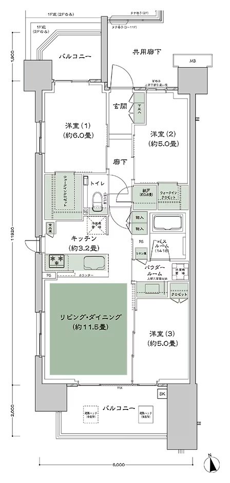 シティハウス平井 間取り C-A-標準 type