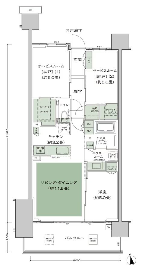 シティハウス平井 間取り C-B1a-標準 type