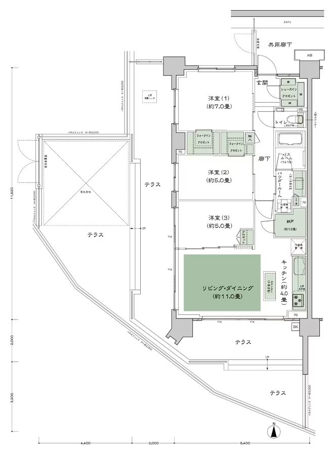 シティハウス平井 間取り A-Jt-標準 type