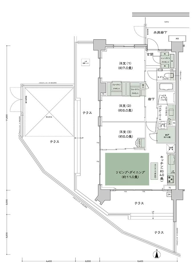 シティハウス平井 間取り A-Jt-標準 type