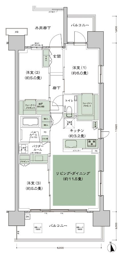 シティハウス平井 間取り C-C-標準 type