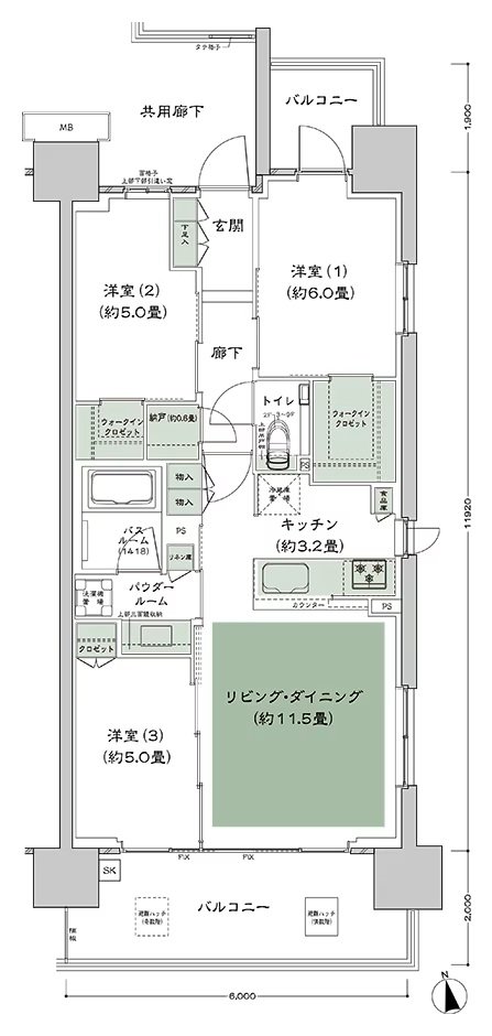 シティハウス平井 間取り C-C-標準 type