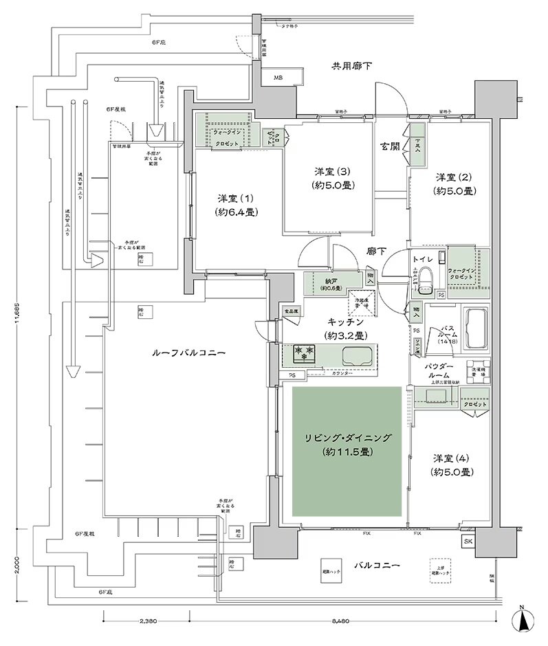 シティハウス平井 間取り B-Cr-標準 type