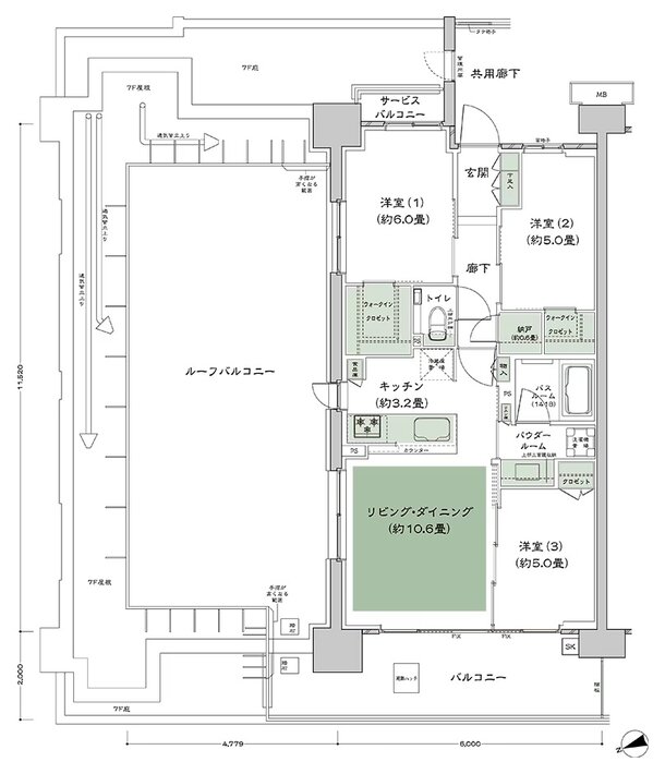 シティハウス平井 間取り C-Hr-標準 type