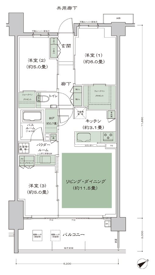 シティテラス横濱星川 間取り C1_標準プラン type