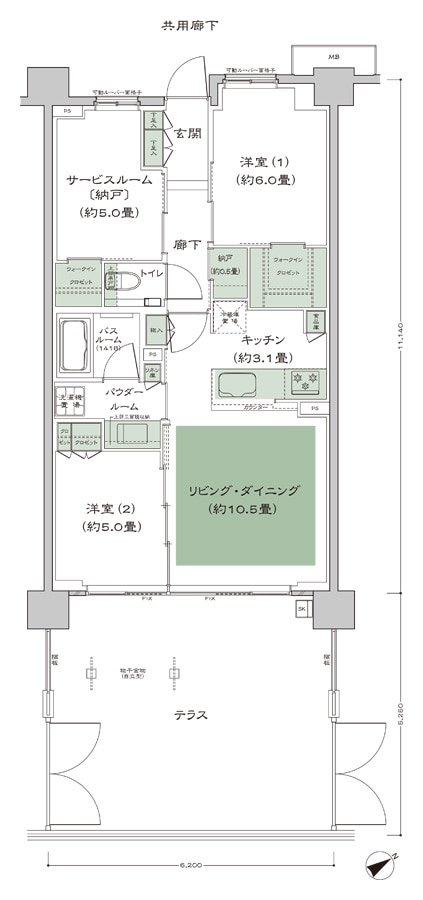 シティテラス横濱星川 間取り B3’t_標準プラン type