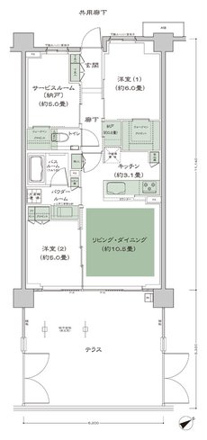 シティテラス横濱星川 間取り B3’t_標準プラン type