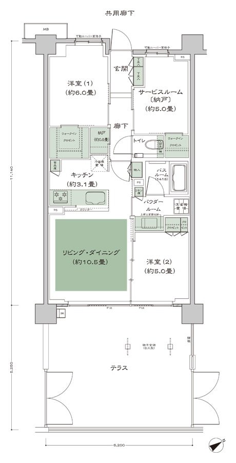 シティテラス横濱星川 間取り B3t_標準プラン type