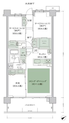 シティテラス横濱星川 間取り C2'c_標準 type