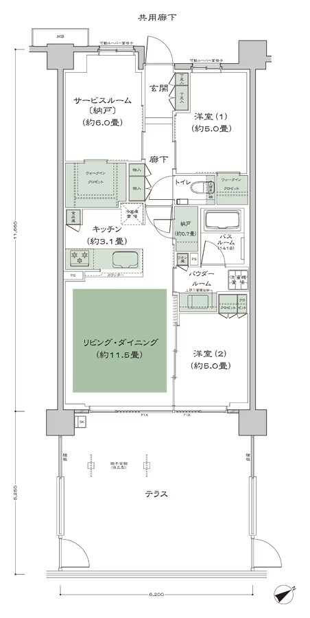 シティテラス横濱星川 間取り C3bt_標準プラン type