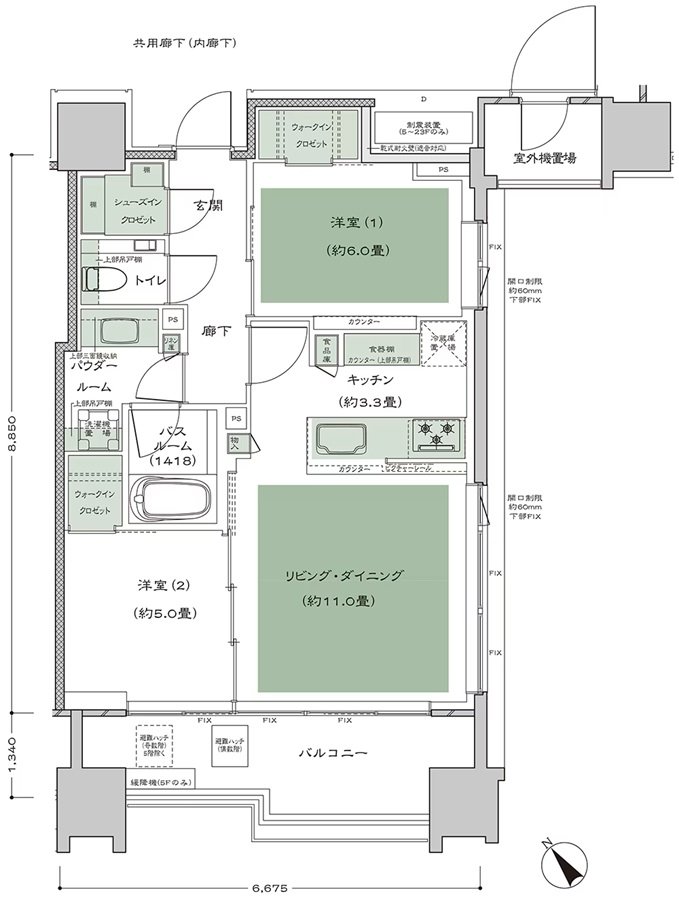 シティタワー虎ノ門 間取り B2_標準プラン type