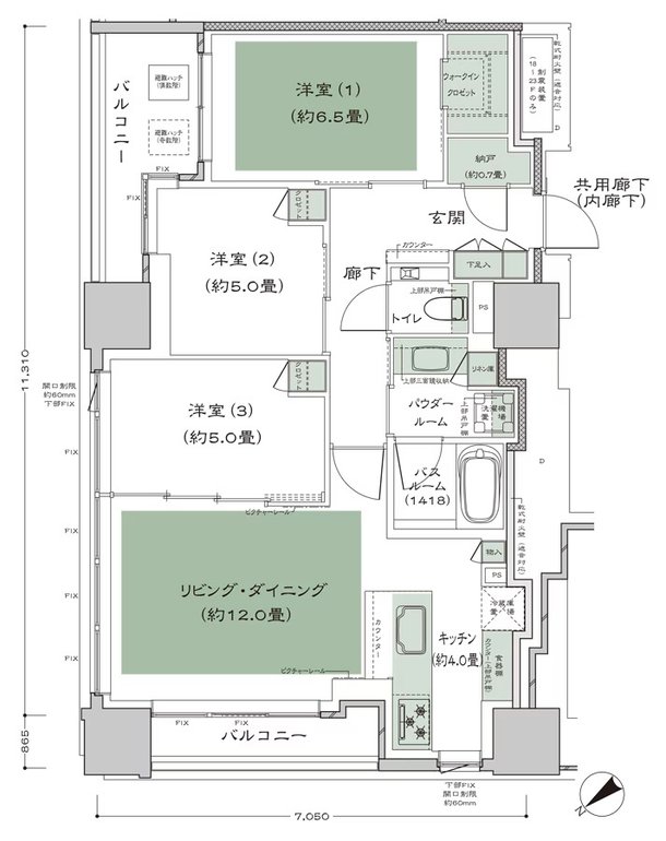 シティタワー虎ノ門 間取り F-標準プラン type