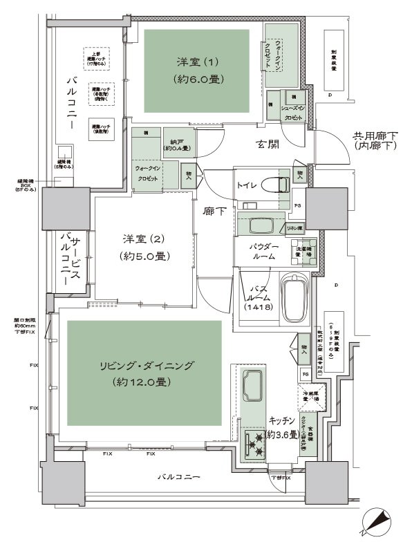 シティタワー虎ノ門 間取り J-標準 type