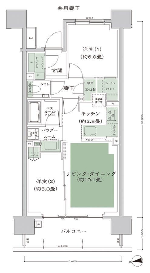 THE ASAKUSA RESIDENCE 間取り B1'-標準 type