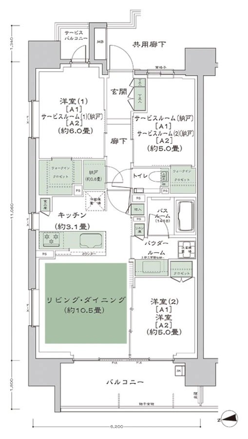 THE ASAKUSA RESIDENCE 間取り A1-標準 type