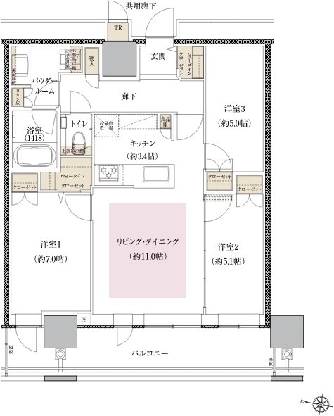 ONE札幌ステーションタワー 間取り W-D type