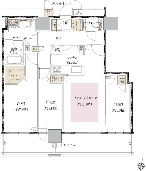 ONE札幌ステーションタワー 間取り S-D type