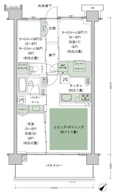 シティテラス稲毛海岸 間取り B-A'3s標準 type
