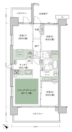 シティテラス稲毛海岸 間取り C-A10-標準 type