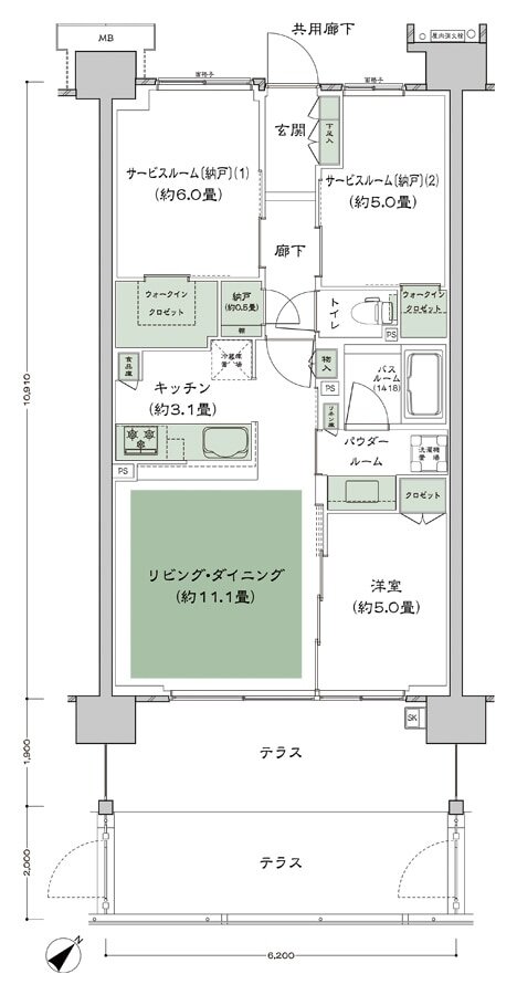 シティテラス稲毛海岸 間取り B-A9st-標準 type